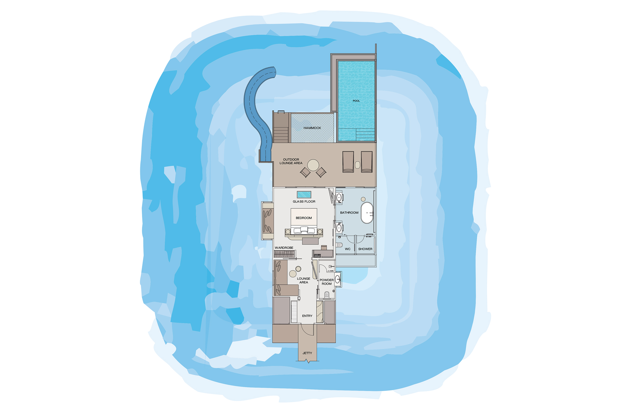 Ocean Signature Villa with Pool + Slide at Sun Siyam Vilu Reef