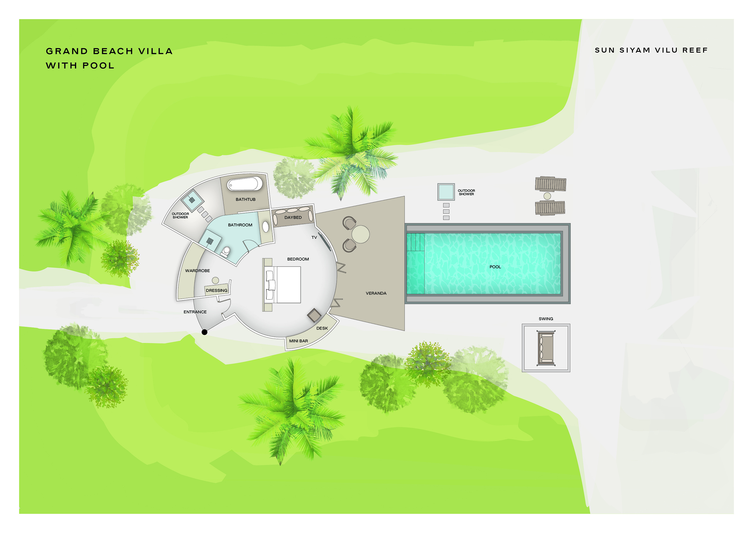 Grand Beach Villa with Pool at Sun Siyam Vilu Reef
