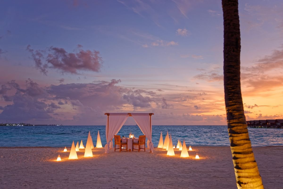 Private dining at Grand Park Kodhipparu, Maldives