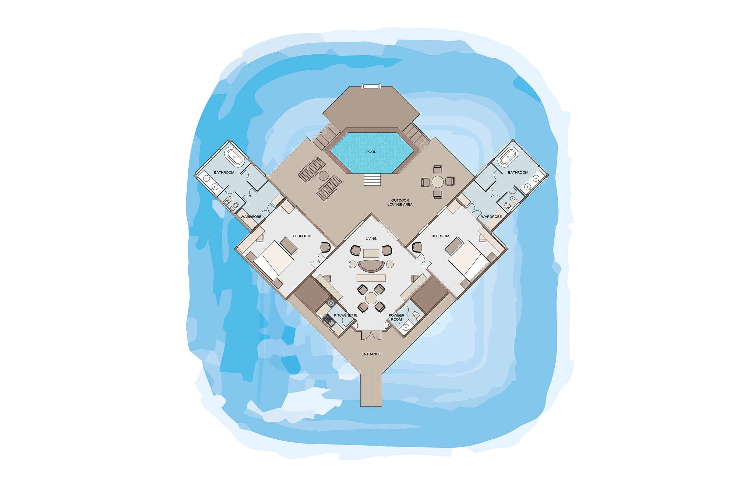 Water Villa with Pool at Sun Siyam Vilu Reef